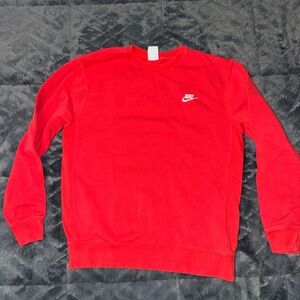 Red Nike Sportswear Club Fleece Sweatshirt